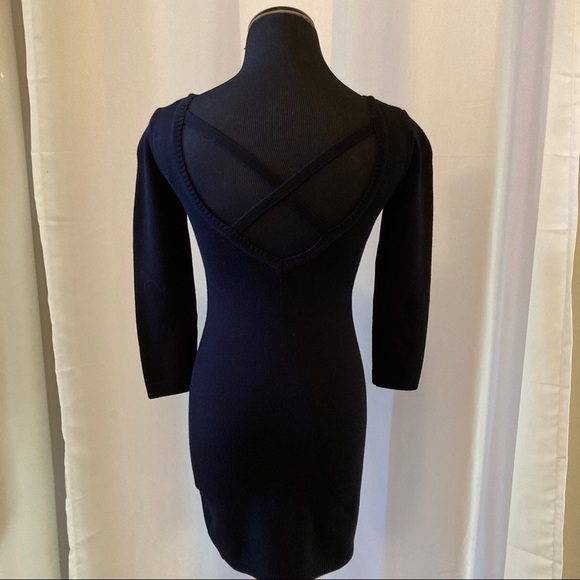 Sparkly Bebe logo XS long sleeve black dress - Picture 4 of 4